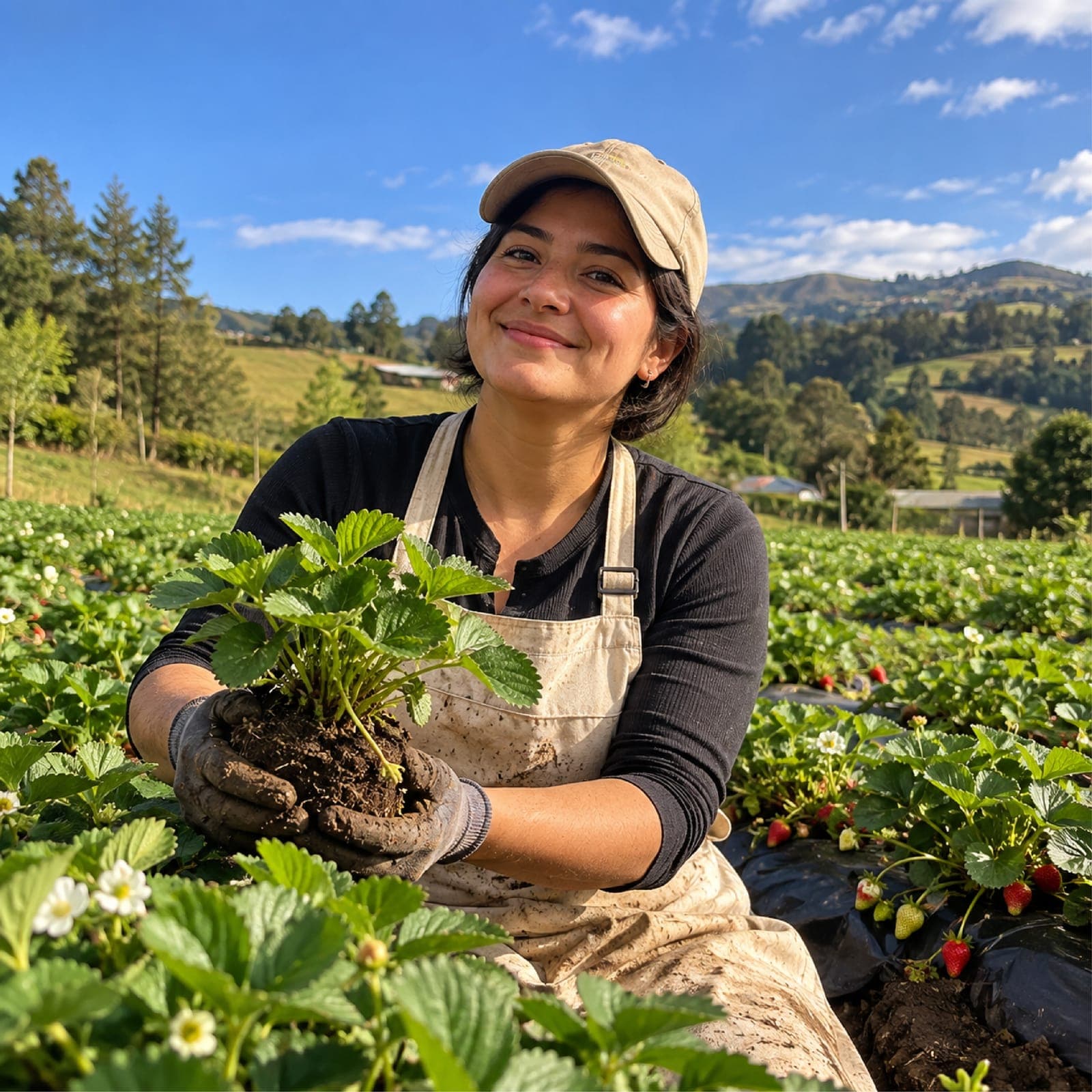 Mujer de una comunidad productora de la red